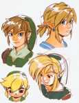  blonde_hair blue_eyes brown_hair clothed clothing eyebrows green_clothing hair humanoid humanoid_pointy_ears hylian link male nintendo not_furry solo the_legend_of_zelda toon_link uzucake wind_waker 