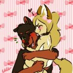  anthro blush bow_ribbon canid canine canis cheek_lick collar collar_only cuff_(restraint) domestic_cat duo face_lick felid feline felis female fluffy happy levi_kyros licking lifting_partner low_res male male/female mammal nero_kyros nude restraints smile sourmagic tongue tongue_out valta wolf 