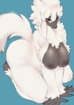 anthro areola big_breasts breasts canid canine female fur furfrou generation_6_pokemon hi_res looking_at_viewer mammal natural_furfrou nintendo nipples nude pokemon pokemon_(species) sirn_0121 solo white_body white_fur 