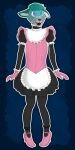  2018 anthro axilide ball_gag biped canid canine clothed clothing footwear fox gag gagged girly hi_res maid_uniform male mammal red_ball_gag shoes standing submissive submissive_anthro uniform 