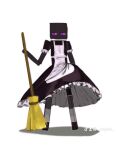  2023 ambiguous_gender broom cleaning_tool clothing enderman hi_res holding_broom holding_cleaning_tool holding_object kogito legwear maid_uniform microsoft minecraft mojang solo standing stockings tiktok uniform xbox_game_studios 