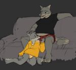  age_difference anthro boxer_briefs briefs bulge_fondling bulge_grab bulge_in_face canid canine canis clothing demilittleguy duo eddie_(orf) father_(lore) father_and_child_(lore) father_and_son_(lore) fur furniture grey_body grey_fur hand_on_head hi_res hoodie male male/male mammal musk musk_clouds parent_(lore) parent_and_child_(lore) parent_and_son_(lore) sam_(orf) shirt slightly_chubby sniffing sofa son_(lore) t-shirt topwear underwear wolf 