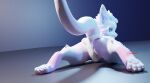  3d_(artwork) absurd_res anthro aroused blender_(software) bodily_fluids bulge butt clothed clothing cum cum_on_face cum_on_head diaper diaper_fetish diaper_only digital_media_(artwork) dragon feet foot_fetish frostie_(snowie) fur furred_dragon genital_fluids hair hi_res littleforbig long_tail lying male on_front paws presenting presenting_hindquarters smug snowie1_(artist) solo spreading submissive tail teasing topless wearing_diaper wingless_dragon 