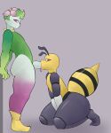  2_toes absurd_res ambiguous_gender antennae_(anatomy) anthro arthropod arthropod_abdomen bee beedrill duo elemental_creature feet fellatio flora_fauna flower generation_1_pokemon hands_behind_back hi_res hisuian_form hisuian_lilligant hymenopteran i_will_dance_only_if_the_beat_is_funky insect kneeling looking_down male male/ambiguous nectar nintendo oral penile plant plant_hair pokemon pokemon_(species) pseudo_hair regional_form_(pokemon) segmented_body sex side_view standing stinger stripes thick_thighs toes 