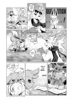  2023 blush bodily_fluids comic detailed_background dew_(volvere) dialogue doujinshi eevee eeveelution english_text eyewear feral fluffy generation_1_pokemon generation_4_pokemon hi_res kitwran leafeon male nintendo open_mouth pokemon pokemon_(species) pokemon_mystery_dungeon scarf smile smug sunglasses sweat text wristband yew_(kitwran) 