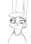  anthro disgust disney ears_up eyebrows female hair hi_res judy_hopps lagomorph leporid line_art looking_at_viewer mammal rabbit raised_eyebrows scar solo spoof_(artist) zistopia zootopia 