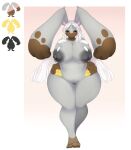  &lt;3 &lt;3_eyes accessory anthro big_breasts big_ears breasts brown_body brown_fur diggersby dipstick_ears dipstick_limbs ears_down eyelashes female fur generation_6_pokemon genitals grey_body grey_eyes grey_fur grey_nipples hadzukonami hair hair_accessory hi_res huge_breasts long_hair looking_at_viewer multicolored_ears navel nintendo nipple_piercing nipples nude overweight overweight_female piercing pink_background pivoted_ears pokemon pokemon_(species) pussy simple_background smile solo thick_thighs whiskers white_background white_body white_fur white_hair wide_hips yellow_body yellow_fur 