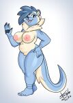  2020 5_fingers 5_toes anthro big_nipples blue_eyes blue_hair blue_nose breasts chubby_anthro chubby_female eyebrows feet female fingers fur genitals hair hi_res humanoid_feet inner_ear_fluff mammal multicolored_body multicolored_fur mustelid navel nipples open_mouth otter pink_nipples pink_pussy pink_tongue plantigrade pussy signature skylar_kie slightly_chubby solo standing stripes tail teeth toes tongue tuft white_inner_ear_fluff 