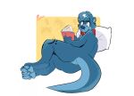  absurd_res book collar eyewear feet foot_focus glasses hi_res male mammal mustelid otter pawpads paws reading sadcat16hrz solo tail toony 