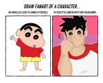  1boy aged_up arm_hair bara blush cheek_press crayon_shin-chan elbow_rest flag_request furrowed_brow heart heart-shaped_pupils highres large_pectorals lgbt_pride male_focus munchi_png nohara_shinnosuke official_style pectorals raglan_sleeves red_sleeves short_hair sparse_stubble symbol-shaped_pupils thick_eyebrows upper_body waving 