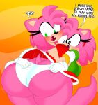  &lt;3 &lt;3_eyes 2023 3barts 4k abstract_background absurd_res accessory amy_rose anthro big_breasts big_butt blush bottomwear bouncing_breasts bouncing_butt breast_jiggle breasts bubble_butt butt butt_focus butt_grab butt_jiggle butt_squish classic_amy_rose classic_sonic_(universe) clothing curvaceous curvy_figure dialogue digital_drawing_(artwork) digital_media_(artwork) dress duo english_text eulipotyphlan eyelashes female female/female fingers fur gloves green_eyes hair hair_accessory hairband hand_on_butt handwear hedgehog hi_res hourglass_figure huge_breasts huge_butt jiggling mammal miniskirt motion_lines multicolored_body multicolored_fur open_mouth panties pink_body pink_fur pink_hair rear_view sega self_love short_hair short_tail simple_background skirt smile sonic_the_hedgehog_(series) squish tail tail_motion tailwag tan_body tan_fur text thick_thighs thigh_jiggle tongue two_tone_body two_tone_fur underwear voluptuous white_clothing white_panties white_underwear wide_hips 