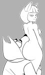  2023 anthro anthro_on_anthro arm_around_leg big_breasts big_butt big_eyes big_mouth_(anatomy) biped bob_cut breasts butt butt_bite canid canine canis clothed clothed/nude clothed_anthro clothed_anthro_nude_anthro clothed_male clothed_male_nude_female clothing curved_eyebrows dark_nose digital_drawing_(artwork) digital_media_(artwork) domestic_cat duo eyebrow_through_hair eyebrows fangs felid feline felis female gold-white-kott grey_background hair head_turned hi_res huge_butt interspecies looking_at_viewer looking_back looking_back_at_viewer male male/female mammal monochrome mouth_closed nipples nose_size_difference nude nude_anthro nude_female outline prick_ears pussycat_(takena_nagao) short_hair simple_background small_nose smile smiling_at_viewer smirk smirking_at_viewer standing takena_nagao teeth thick_thighs thin_eyebrows topwear translucent translucent_hair white_outline wolf 