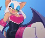  anthro bat clothed clothing female gloves handwear hi_res latex latex_clothing mammal membrane_(anatomy) membranous_wings rouge_the_bat sega shyvi smile solo sonic_the_hedgehog_(series) wings 