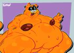  alternate_version_at_source anthro anthrofied areola belly belly_overhang belly_rolls big_belly bodily_fluids brown_areola cel_shading chubby_cheeks colored dark_eyelids deep_navel domestic_cat double_chin fat_rolls felid feline felis fur garfield_(series) garfield_the_cat glistening glistening_body glistening_fur half-closed_eyes huge_thighs khiropt love_handles male mammal moobs morbidly_obese morbidly_obese_male narrowed_eyes navel nipples obese obese_male open_mouth open_smile orange_body orange_fur outline overweight overweight_male shaded simple_background smile solo sweat tail thick_arms thick_thighs watermark white_outline 