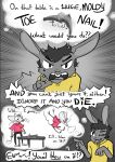  2023 absurd_res anthro beauchamp_(halcyon) clothed clothing comic dialogue digital_media_(artwork) duo english_text fur greyscale hair halcyon_(series) herba_(halcyon) hi_res humor lagomorph leporid lost_andsafe male male/male mammal monochrome mouse murid murine open_mouth rabbit rodent simple_background smile tail text 