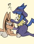  &lt;3 alekoin anthro balls big_butt black_body black_fur blue_body blue_fur blush blush_lines bodily_fluids breasts brown_body brown_fur butt canid canine duo female fur generation_4_pokemon genitals hand_on_butt happy lagomorph lopunny lucario male male/female mammal nintendo oral orgasm penis pokemon pokemon_(species) saliva saliva_on_penis saliva_string sweat sweatdrop thick_thighs tongue tongue_out 