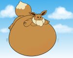  2023 5:4 air_inflation alvro ambiguous_gender belly belly_expansion belly_inflation big_belly blush body_inflation brown_body brown_ears brown_eyes brown_fur brown_tail butt butt_expansion cloud cloudscape digital_media_(artwork) eevee expansion flat_colors floating fur generation_1_pokemon hyper hyper_belly immobile inflation inflation_fetish nintendo pokemon pokemon_(species) puffed_cheeks sky solo swelling tail 