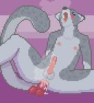  ahegao anal anal_penetration anthro blush bodily_fluids cum cum_in_ass cum_inside digital_media_(artwork) dildo dildo_in_ass dildo_insertion dildo_sitting erection felid feline front_view fur genital_fluids girly grey_body grey_fur looking_pleasured male mammal masturbation mirog mirog(character) nipples object_in_ass pantherine penetration pixel_(artwork) sex_toy sex_toy_in_ass sex_toy_insertion simple_background sitting snow_leopard solo steamy_breath tail thick_thighs tongue tongue_out toy toying_self white_body white_fur 