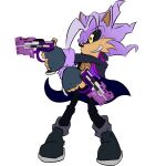  absurdres energy_gun furry furry_male gun hedgehog hedgehog_boy highres holding holding_gun holding_weapon krash_the_hedgehog non-web_source original parted_bangs purple_hair sonic_(series) weapon 