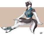  absurd_res alaskan_malamute anthro athletic athletic_anthro athletic_female canid canine canis domestic_dog featureless_crotch female gasmaskfox hi_res mammal nordic_sled_dog solo sonya_(gasmaskfox) spitz yellow_eyes 