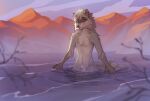  2023 anthro cheek_tuft chest_tuft day detailed_background digital_media_(artwork) facial_tuft fewiesh fur grey_body grey_fur head_tuft hi_res light lighting male mammal outside partially_submerged procyonid raccoon solo tuft water 
