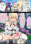  blonde_hair censored full-package_futanari futanari futanari_masturbation genshin_impact hair_ornament hotaru_(zpgk7732) large_penis lumine_(genshin_impact) masturbation penis precum pussy_juice spread_legs testicles translation_request yellow_eyes 