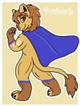  anthro cape clothing confusionfoxy felid lion looking_at_viewer male mammal muscular muscular_anthro pantherine posing_for_picture skylutor solo 