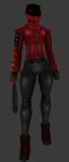  3d_(artwork) ambiguous_gender android animated anthro armor baton boots bottomwear butt clothing denim denim_bottomwear denim_clothing digital_media_(artwork) dtstat flat_chested footwear gloves handwear headgear helmet jacket jeans leather leather_clothing leather_jacket leather_topwear low_poly machine midriff pants red_eyes robot solo standing story story_in_description topwear turntable_(animation) volker_synthetic wide_hips 