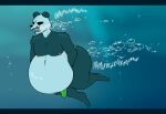  anthro bear beastars belly belly_overhang belly_tuft black_and_white_fur bloated bubble bubbleburps_(artist) bulge burp_fetish burping clothed clothing fart fart_bubbles fart_fetish fur giant_panda gouhin_(beastars) holding_belly huge_belly male mammal multicolored_body multicolored_fur nipples open_mouth overweight overweight_male partially_clothed pool solo sound_effects swimming thick_thighs thong thong_only topless tuft two_tone_body two_tone_fur underwater underwater_scenery underwear underwear_only water wide_hips 