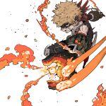  absurdres bakugou_katsuki blonde_hair boku_no_hero_academia explosion explosive fire gloves grenade han_gong highres red_eyes superhero 