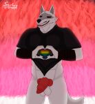  absurd_res animal_genitalia animal_penis anthro balls blood blood_in_mouth bodily_fluids canid canine canis clothed clothing death_(puss_in_boots) dreamworks erection fire fur genitals hi_res knot lgbt_pride male mammal partially_clothed penis pride_colors puss_in_boots_the_last_wish rainbow_pride_colors rainbow_symbol red_eyes sarkvy smile solo teeth wolf 