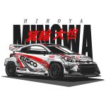  car english_commentary formula_drift lanangap motor_vehicle no_humans race_vehicle racecar sparkle spoiler_(automobile) sponsor stance_(vehicle) toyota toyota_gr_yaris toyota_yaris vehicle_focus white_background yokohama_tire 