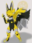  absurd_res anthro armor big_ears big_tail breasts canid canine deltatel fangs_bared female fennec fenneca_(bakugan) fox hi_res mammal solo standing tail tongue 