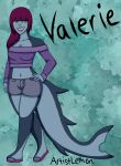  absurd_res anthro artistlemon big_tail bottomwear clothing crop_top female fish footwear hand_on_hip hi_res marine navel navel_piercing piercing sandals shark shirt shorts smile solo standing sweater tail topwear valerie_(artistlemon) 