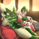  bdsm bondage bound duo female feral floragato gag gagged generation_1_pokemon generation_9_pokemon hi_res male male/female nintendo plant pokemon pokemon_(species) radasus rattata vines wrap 