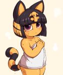  animal_crossing ankha_(animal_crossing) anthro biped black_body black_fur black_hair black_tail blonde_hair blush breasts cat_tail cleavage clothed clothing colored dripping_wet egyptian felid feline female front_view fur glistening glistening_body glistening_eyes glistening_fur hair hi_res looking_at_viewer mammal markings multicolored_body multicolored_fur multicolored_hair nauskills nintendo portrait purple_eyes ring_(marking) ringtail shaded simple_background solo standing striped_markings striped_tail stripes tail tail_markings thick_thighs three-quarter_portrait three-quarter_view towel two_tone_body two_tone_fur two_tone_hair wet wet_body yellow_body yellow_fur yellow_tail 