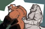  ailurid anthro canid canine canis duo guide_lines hi_res male male/male mammal musclegut nightlynutart nude penetration red_panda simple_background size_difference sketch smaller_on_top wolf 