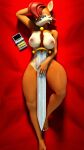  2023 3d_(artwork) 9:16 anthro archie_comics areola bedding bedroom_eyes big_areola big_breasts big_sword blue_eyes breasts brown_body brown_fur chipmunk curvaceous curvy_figure dakimakura_design detailed_background digital_media_(artwork) eyelashes feet female fingers fur ground_squirrel hair hand_behind_head hi_res honorboundnoob looking_at_viewer lying mammal melee_weapon multicolored_body multicolored_fur narrowed_eyes nipple_piercing nipples nude on_back on_bedding piercing red_hair rodent sally_acorn sciurid seductive sega short_hair smile solo sonic_the_hedgehog_(archie) sonic_the_hedgehog_(comics) sonic_the_hedgehog_(series) source_filmmaker sword tan_body tan_fur thick_thighs toes two_tone_body two_tone_fur voluptuous weapon wide_hips 