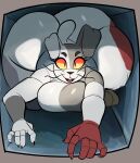  2023 absurd_res anthro ass_up big_breasts big_butt breast_squish breasts buckteeth butt claws crawling digital_media_(artwork) eyebrows eyelashes female five_nights_at_freddy&#039;s five_nights_at_freddy&#039;s:_security_breach floppy_ears hi_res huge_butt humanoid isolatedartest lagomorph leporid long_eyelashes looking_at_viewer mammal multicolored_body open_mouth rabbit red_eyes scottgames shaded smile smiling_at_viewer solo squish steel_wool_studios tail teeth thick_thighs vanny_(fnaf) vent whiskers white_body wide_hips 