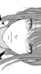  1girl chainsaw_man close-up closed_mouth commentary expressionless eyelashes greyscale inoitoh looking_at_viewer makima_(chainsaw_man) monochrome portrait ringed_eyes sideways simple_background solo white_background 