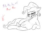  2018 anatomically_correct bedroom_eyes biting_object bodily_fluids ears_back earth_pony english_text equid equine eyewear female feral flower friendship_is_magic genital_fluids genitals glasses hasbro horse looking_at_viewer mammal masturbation mayor_mare_(mlp) my_little_pony narrowed_eyes nipples pivoted_ears plant pony pussy pussy_juice rose_(flower) seductive signature simple_background solo teats teeth text wastedtimeee white_background 