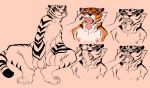  2023 anthro bodily_fluids breasts colored cum cum_on_face dreamworks feet felid feline female fur genital_fluids hi_res kung_fu_panda mammal master_tigress pantherine sanido simple_background small_breasts stripes tail teeth tiger tongue tongue_out 