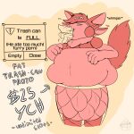  belly hi_res machine overweight pornography protogen squish stuck trash trash_can ych 