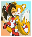  &lt;3 &lt;3_eyes 2023 anthro anthro_on_anthro blush boots canid canine clothing duo felid feline female footwear fox gloves handwear hi_res honey_the_cat kiss_on_lips kissing male male/female mammal miles_prower sega shoes sonic_the_fighters sonic_the_hedgehog_(series) sonicguru 