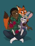  2017 aloha_shirt anthro artsymaria bracelet brown_eyes brown_hair canid canine clothing crossed_legs dark_body dark_skin disney female food footwear fox fur green_background green_clothing green_eyes green_shirt green_topwear grey_body grey_fur group hair human jewelry judy_hopps lagomorph leporid male mammal necklace nick_wilde on_lap one_eye_closed open_mouth orange_body orange_fur pattern_clothing pattern_shirt pattern_topwear pawpsicle plaid plaid_clothing plaid_shirt plaid_topwear popsicle purple_clothing purple_eyes purple_shirt purple_topwear quentin_(zylo24) rabbit red_fox shirt signature simple_background sitting_on_lap smile socks topwear trio white_clothing white_footwear white_socks zootopia 