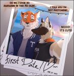  2023 african_wild_dog anthro bros_being_bros canid canine clothing comic digital_media_(artwork) ellipsis english_text exclamation_point felid fur hi_res mammal multicolored_body multicolored_fur notafurrytho pantherine photo text tiger topwear vest 