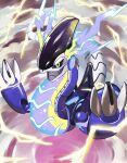  absurdres black_sclera claws colored_sclera commentary_request electricity highres jira_(ziraiya26) miraidon multicolored_eyes no_humans open_mouth pokemon pokemon_(creature) smoke solo 