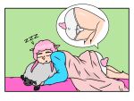  4:3 anthro bed bedding blanket blue_clothing bovid caprine clothing eyes_closed female fur furniture hi_res hugging_plushie mammal panties pink_body pink_fur pink_wool plushie sheep sleeping solo solo_focus tail tracat underwear white_clothing white_panties white_underwear wool_(fur) 