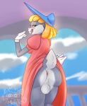  anthro anus balls blonde_hair bugs_bunny butt cheek_tuft clothing dress dress_up facial_tuft female fur genitals gloves grey_body grey_fur gynomorph gynomorph/female hair handwear hat headgear headwear hi_res intersex intersex/female lagomorph legwear leporid looney_tunes mailoshy mammal multicolored_body offering_to_viewer pink_clothing pink_dress presenting presenting_anus presenting_balls presenting_hindquarters rabbit short_hair short_tail smile smiling_at_viewer solo tail tights tuft two_tone_body warner_brothers white_body white_fur 