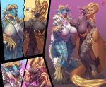  &lt;3 &lt;3_eyes absurd_res anthro anthro_on_anthro asymmetrical_breast_frottage big_breasts blue_body blue_scales breast_squish breasts breasts_frottage breasts_squish capcom claws curved_horn curvy_figure duo elder_dragon fanged_wyvern female female/female genitals greedyorb hair hi_res horn huge_breasts hypnosis kulve_taroth licking licking_lips mind_control monster_hunter nipples nude pussy scales scalie seductive smile spiral_eyes squish standing thick_thighs toe_claws tongue tongue_out voluptuous white_hair zinogre 